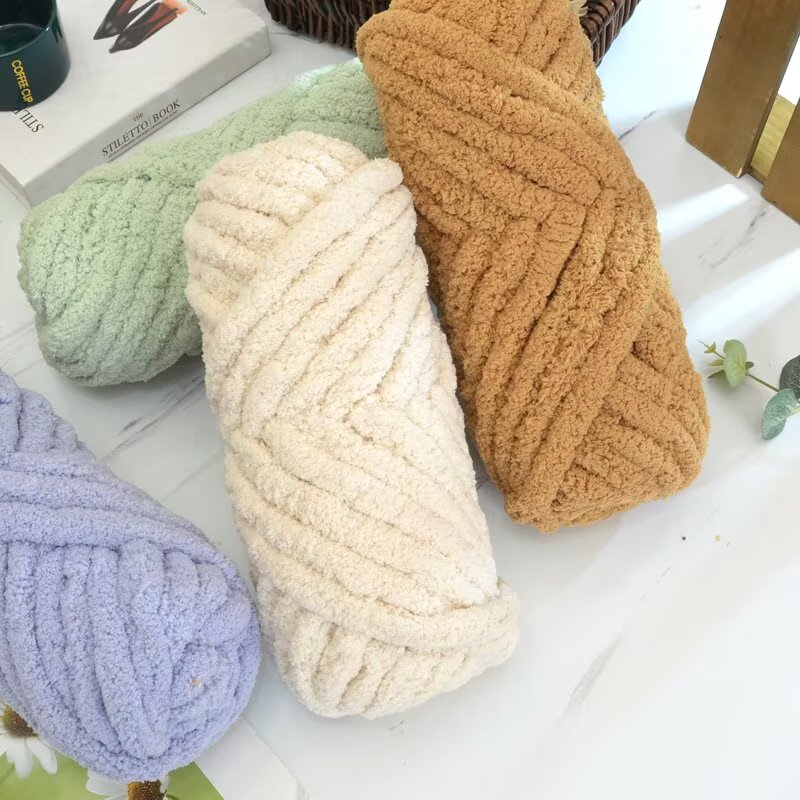 Woven Scarf Blanket - Cat Tail Yarn, Extra Thick Ice