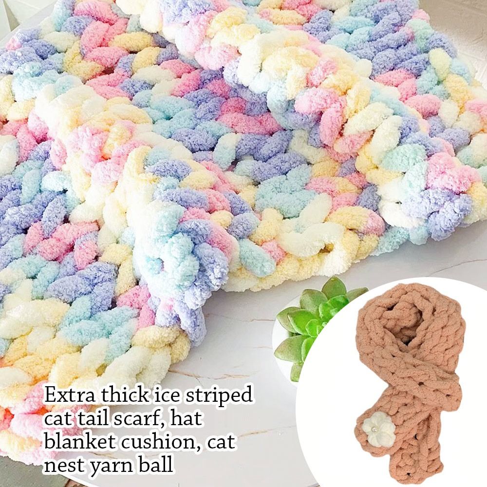 Woven Scarf Blanket - 250g/Ball Multicolor Chenille Yarns for Knitting