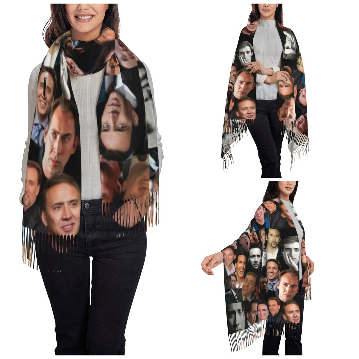Nicolas Cage Colllage Shawl Wr - đánh giá và giá Pashmina Wrap Large