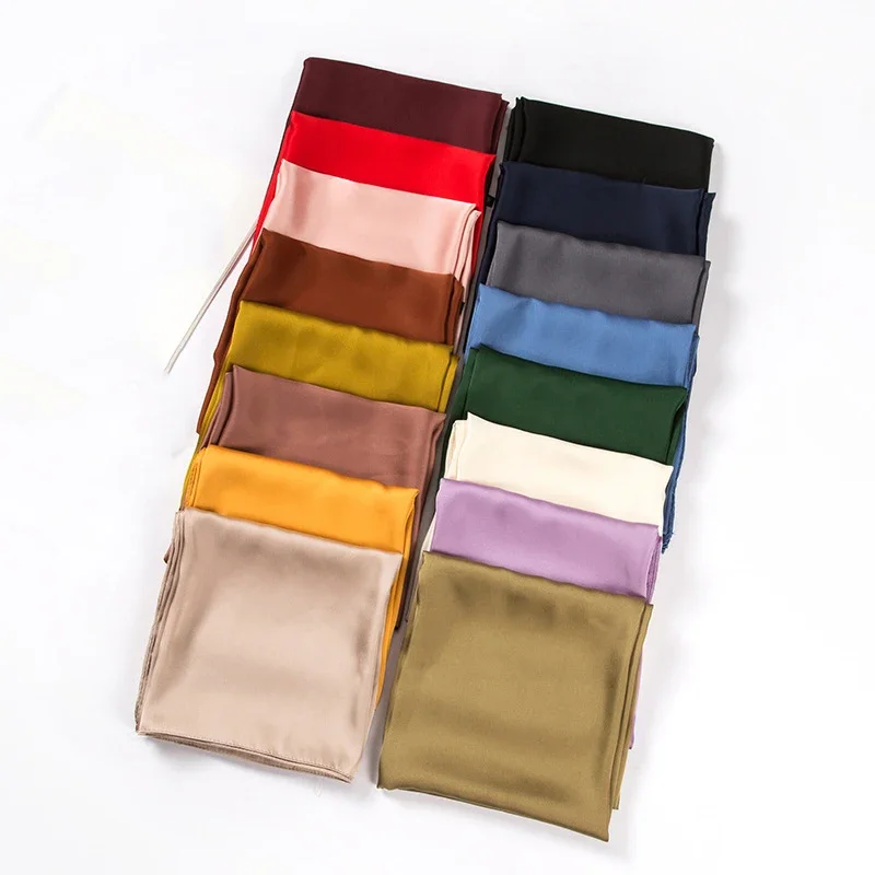 Satin Scarf Women 70cm Solid C - đánh giá và giá Silk Neck Scarf