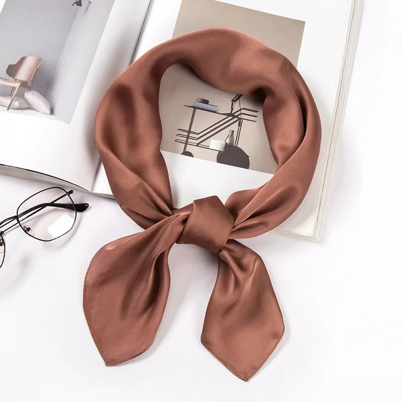 Satin Scarf Women 70cm Solid C - đánh giá và giá Silk Neck Scarf