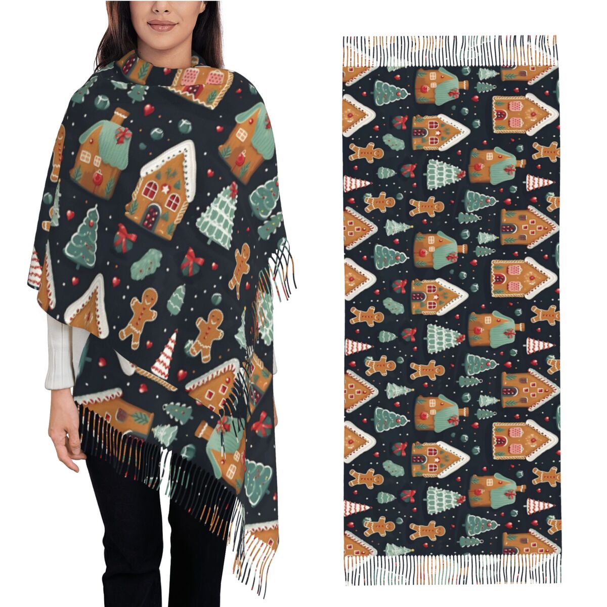 Christmas Delight- Whimsical G - đánh giá và giá Pashmina Wrap Large