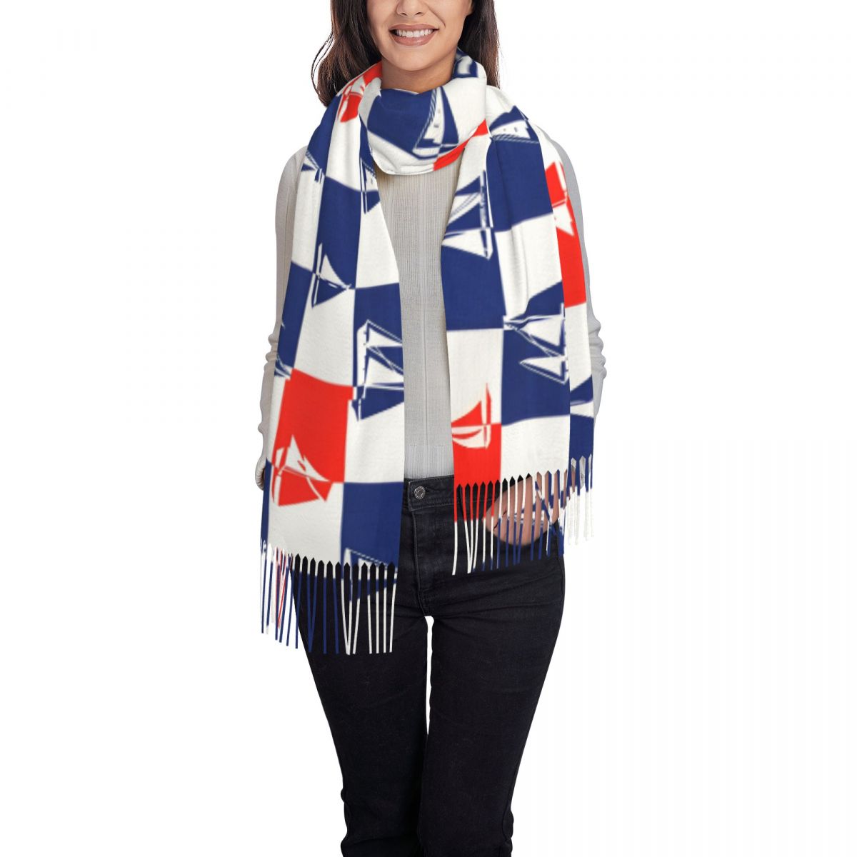 Sailing Ship Ocean Scarf Fall  - đánh giá và giá Pashmina Wrap Large