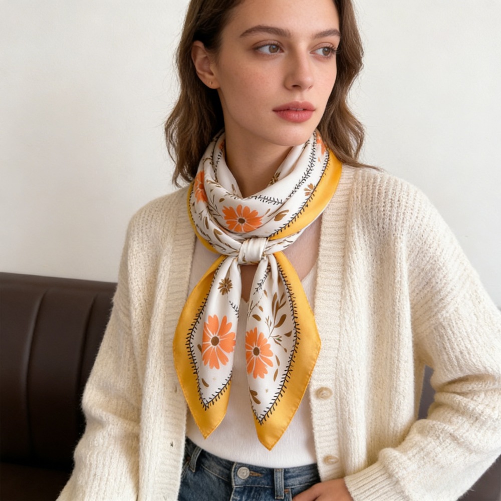 1Pc new printed fashion silk s - đánh giá và giá Silk Neck Scarf