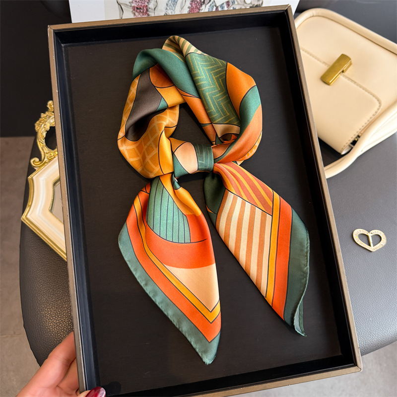 2026 New Geometry Print Silk S - đánh giá và giá Silk Neck Scarf