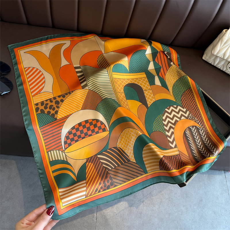 2026 New Geometry Print Silk S - đánh giá và giá Silk Neck Scarf
