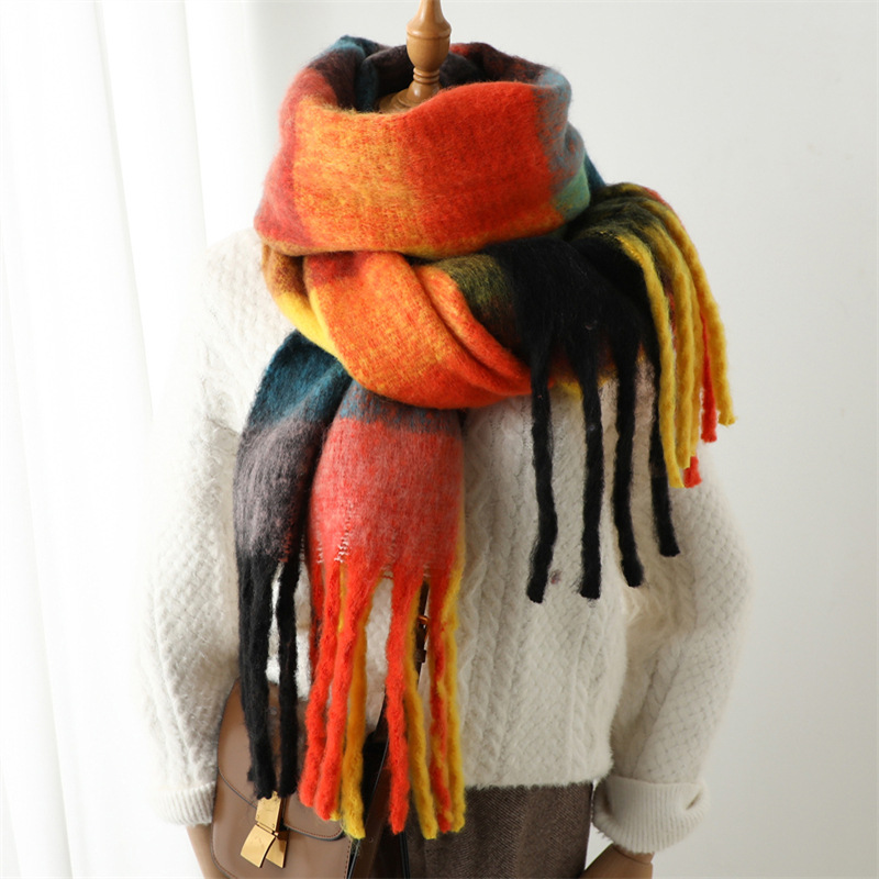 New Autumn Winter Grid Scarf W - đánh giá và giá Muffler Men Wool